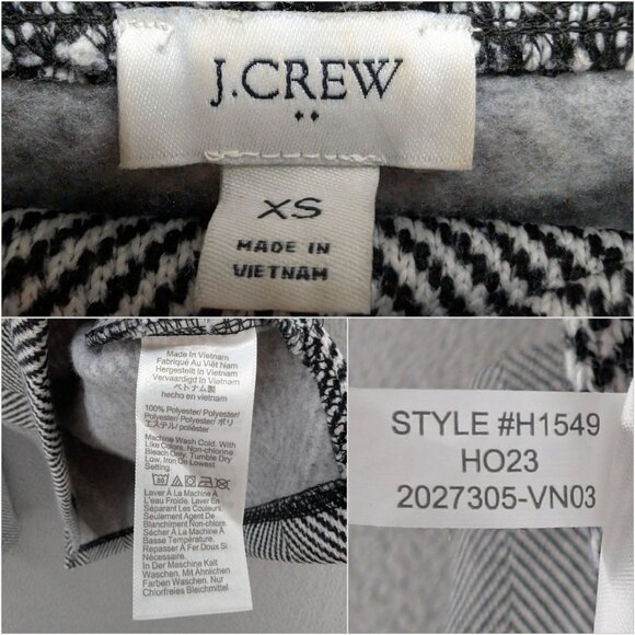J.CREW Funnelneck Pullover Sweater Womens Black White Herringbone Size XS - Picture 4 of 8